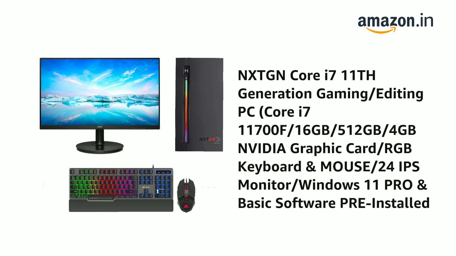 NXTGN Core i7 11TH Generation Gaming/Editing PC (Core i7 11700F
